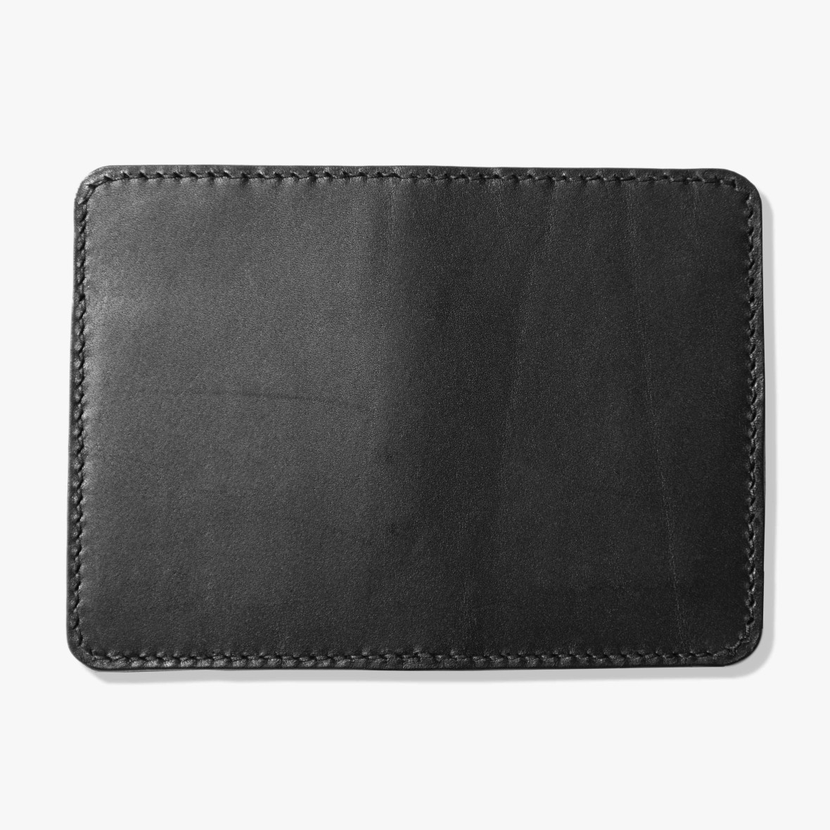 Note Wallet, Vacchetta Leder, Schwarz, 8cm x 12cm